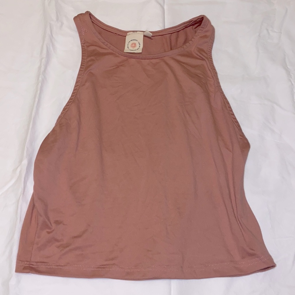 Size small, pink top “live in the moment”